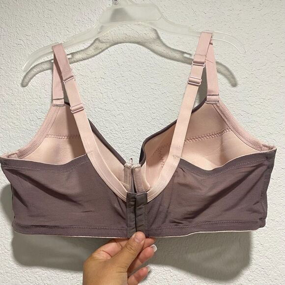 Cacique Women Adjustable Strap Underwire Overbust Bra Dark Brown Pink 42DD - Picture 2 of 10